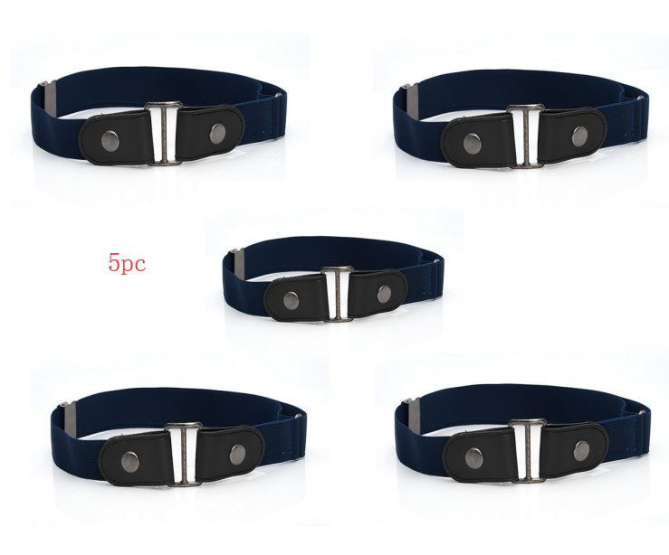 Leather Slim Stretch Invisible Belt Jeans Simple Joker Men and Women Lazy Belt