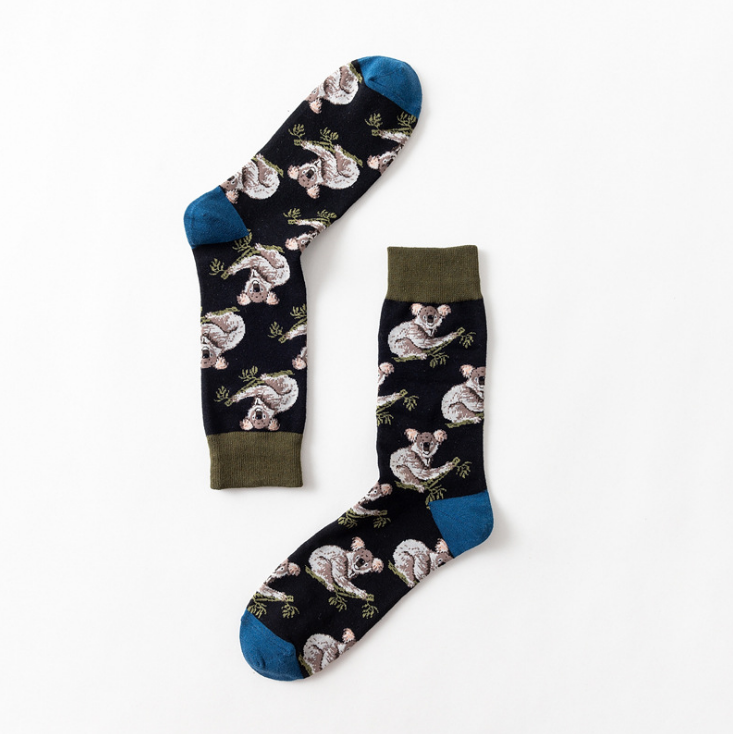 Geometric stockings, contrast color men's cotton socks