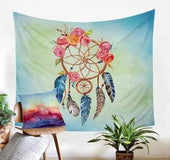 Floral Dreamcatcher Wall Tapestry