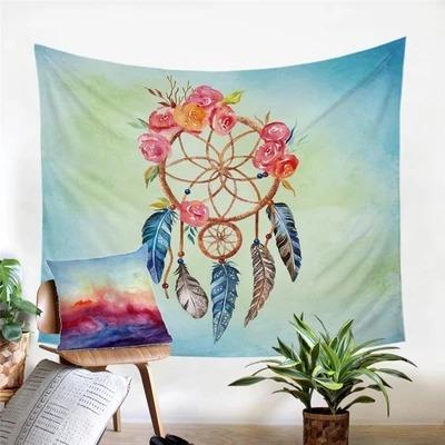Floral Dreamcatcher Wall Tapestry