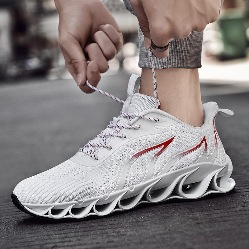 Flying woven wild thick bottom increased sports white shoes casual shoes