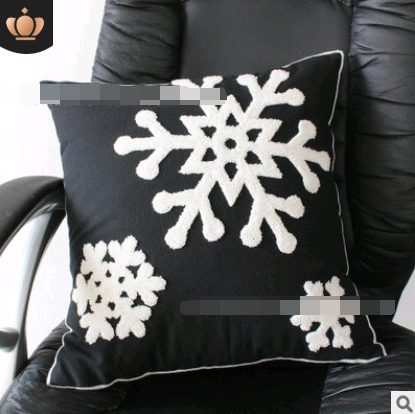Cotton Embroidered Flower Snowflake Christmas Series Pillow Cushion Cover