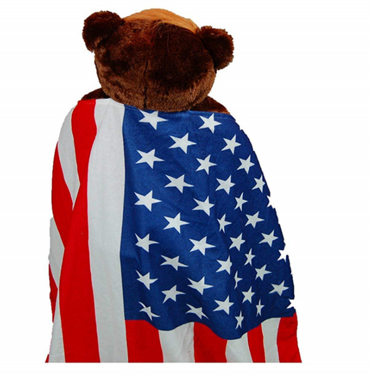 USA President Bear Trumpy Donald Stuffed Plush Toys For Kids 62cm Animal With National Flag Children Christmas Gift New Year