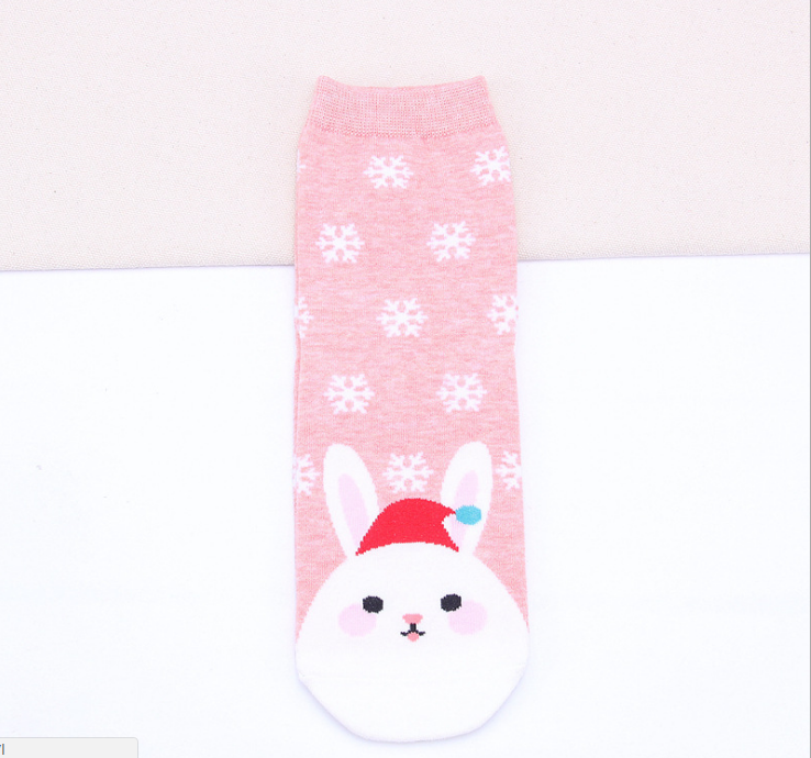 Christmas Short Socks Women Girls Autumn Winter Cartoon Santa Claus Printing Casual Socks Cute Unisex Soft Cotton Socks (China)