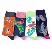 Crane flamingo cotton tube men's socks