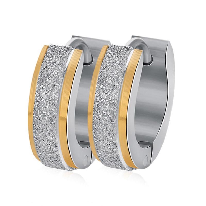 Punk rock of stainless steel small hoop earrings