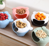 Plastic fruit double lazy melon seed tray creative fruit plate living room snack boxes candy box cartoon dry fruit