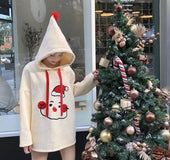 Korean version of Christmas pattern hooded sweater