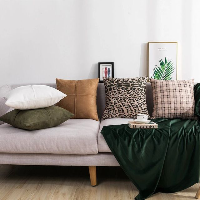Retro solid color pillowcase