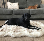 Pet dog plush mat beige mat pet dog rest