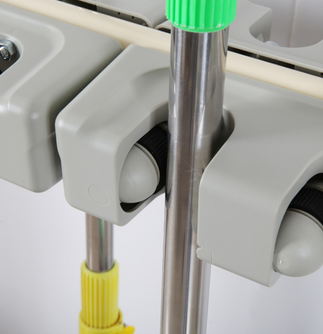 Kitchen Organizer 5 Position Mop Broom Holder Tool Wall Shelf Mounted Storage Hanger Bathroom Mop Broom Holder Organizing Tools