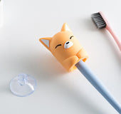 Suction cup cartoon wall bathroom toothbrush frame, creative multifunctional suction wall type of lovely toothbrush sleeve hanger 40g