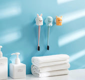Suction cup cartoon wall bathroom toothbrush frame, creative multifunctional suction wall type of lovely toothbrush sleeve hanger 40g
