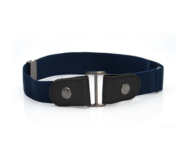 Leather Slim Stretch Invisible Belt Jeans Simple Joker Men and Women Lazy Belt