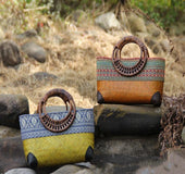 New Thai bag hand woven bamboo woven bag woven bag handbag cotton hemp ethnic clothing matching bag