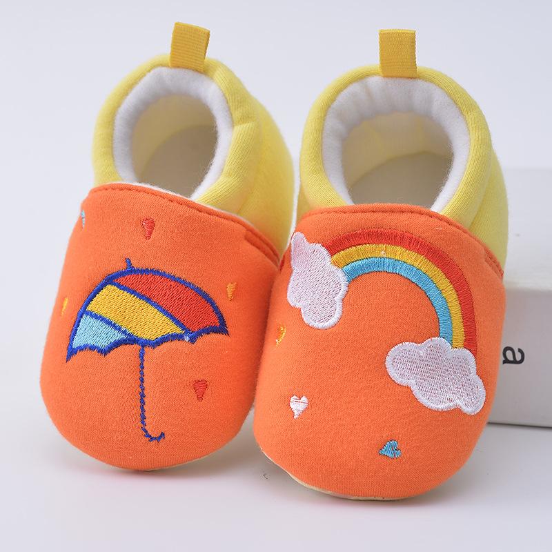 Baby Toddler 2020 autumn new creative rainbow shoes, cotton soft soles, 0-1 year old baby shoes