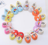Baby Toddler 2020 autumn new creative rainbow shoes, cotton soft soles, 0-1 year old baby shoes