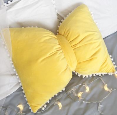 Lovely ball bow tie pillow blanket Nordic ins bedside sofa cushion pillow quilt