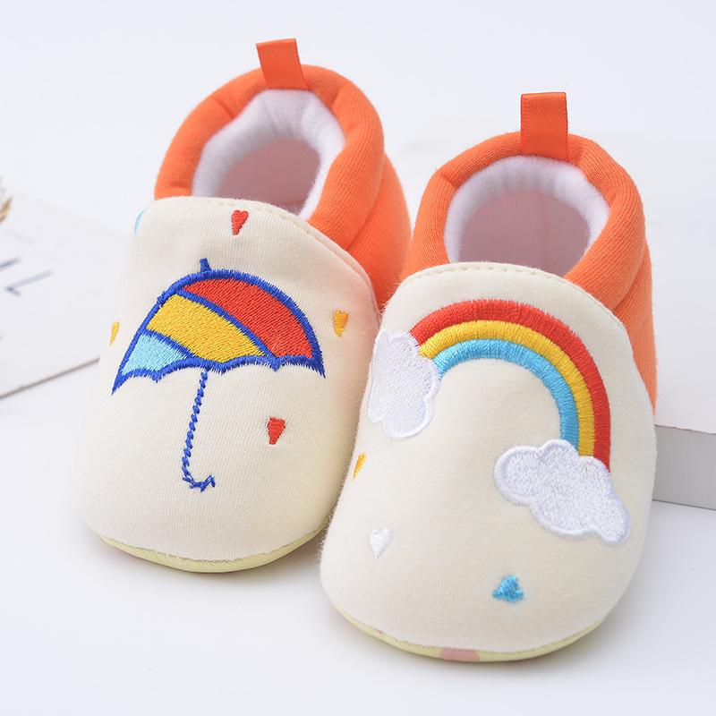 Baby Toddler 2020 autumn new creative rainbow shoes, cotton soft soles, 0-1 year old baby shoes