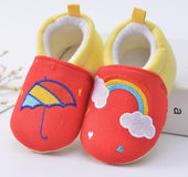 Baby Toddler 2020 autumn new creative rainbow shoes, cotton soft soles, 0-1 year old baby shoes