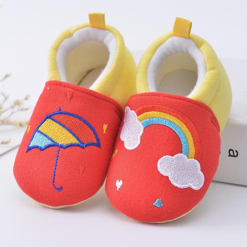 Baby Toddler 2020 autumn new creative rainbow shoes, cotton soft soles, 0-1 year old baby shoes