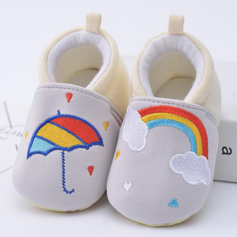Baby Toddler 2020 autumn new creative rainbow shoes, cotton soft soles, 0-1 year old baby shoes