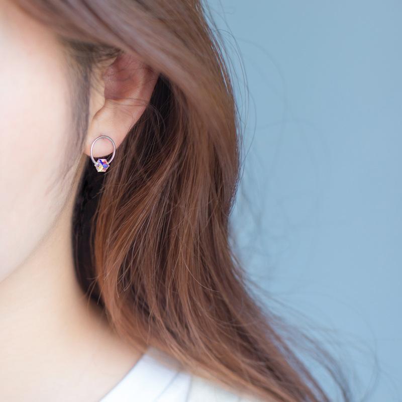 S925 silver earrings female