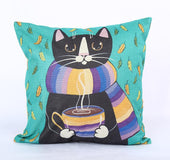 Square gentleman cartoon series sofa cushion Home Furnishing soft decoration dual-purpose linen pillow cushion vehicle wholesale
