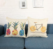 Home soft decoration office pineapple single car sofa by pillow case square imitation linen pillowcase car cushion wholesale