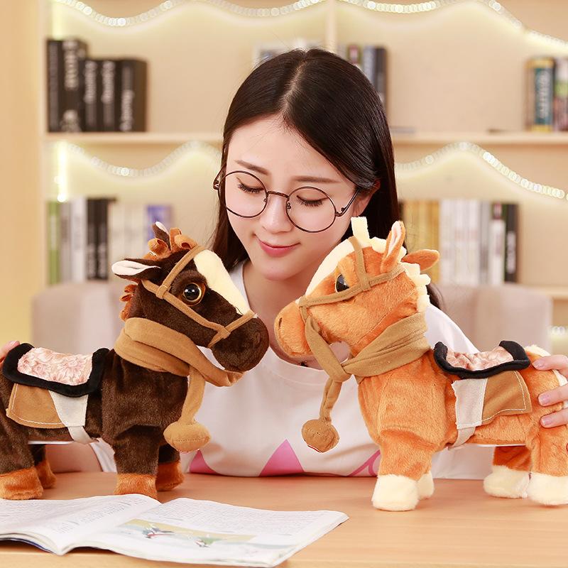 Simulation horse electric plush toy