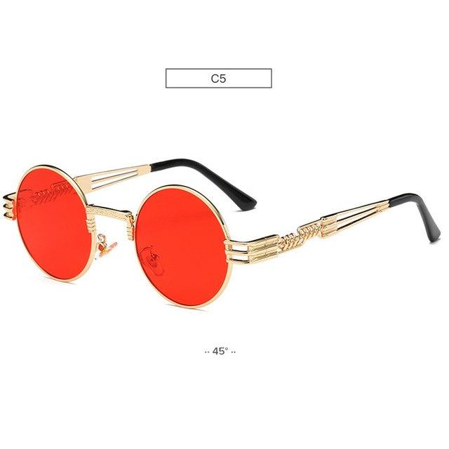 Gold Metal Fashion Steampunk Sunglasses
