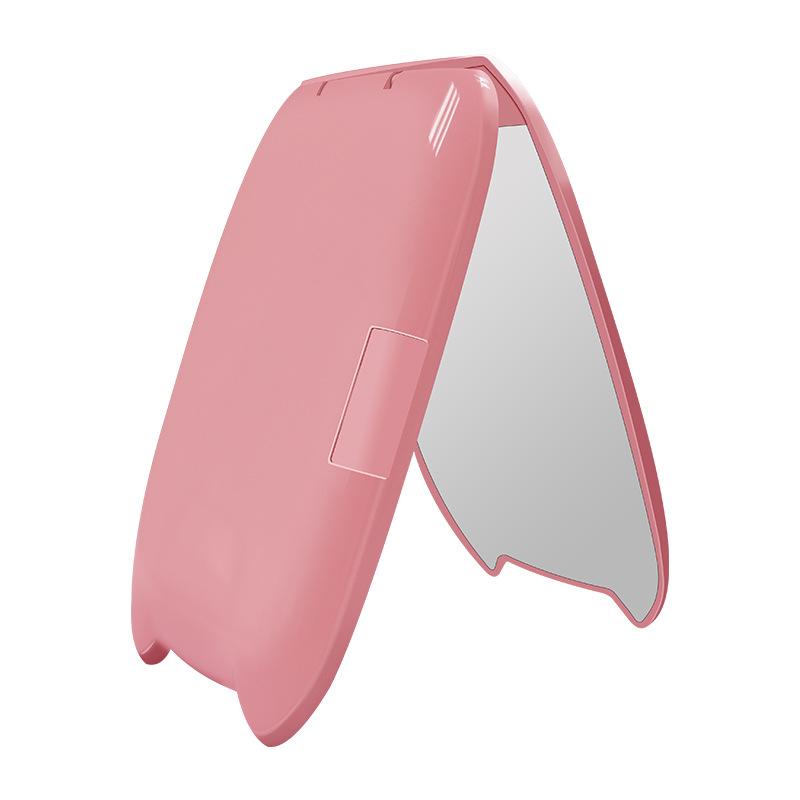 Led collapsible pink cat makeup mirror