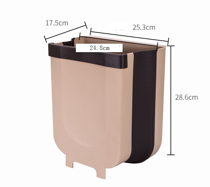 Hanging collapsible trash can