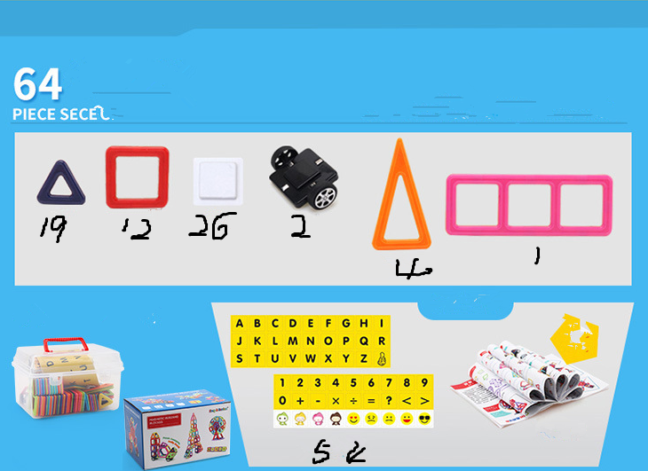 Magnetic piece building blocks