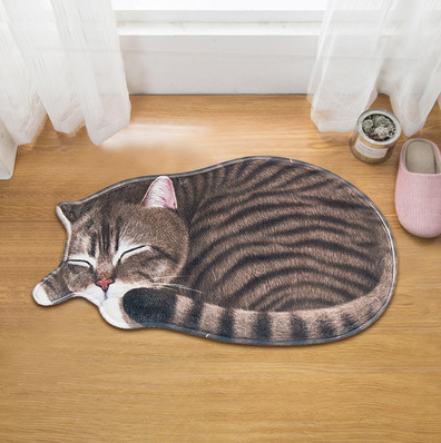 Cartoon cat floor mat bathroom bathroom kitchen absorbent anti-slip mat door mat foyer bedroom carpet without lint