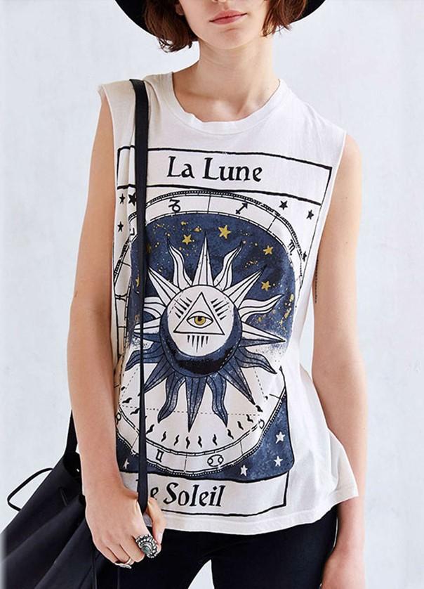 T-shirt  round neck sleeveless