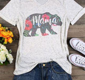 Printed sleeve V-neck