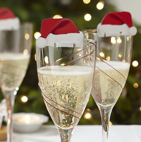 10Pcs/Lot Paper Red Christmas Hat Wine Champagne Tipple Cup Card Christmas Party Table Decor DIY decorations for home