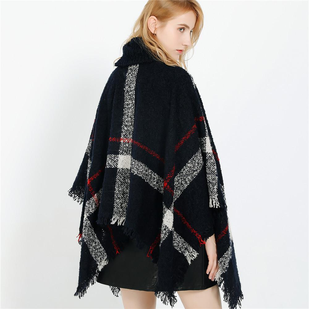 Large plaid imitation cashmere shawl