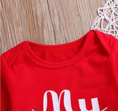 Kids Baby Girl Boy My First Christmas Letter Romper Pant Hat Outfits Xmas Set Autumn Clothing