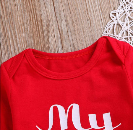 Kids Baby Girl Boy My First Christmas Letter Romper Pant Hat Outfits Xmas Set Autumn Clothing