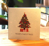 Three dimensional Christmas tree small tree color printing Christmas card blessing Thanksgiving New Year's Korean little card