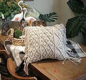 Bohemian Hand-woven Macrame Cotton Cushion Cover