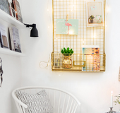 Nordic style wrought iron rack storage wall hanging clothing store cafe shop wall mural creative decorative frame