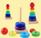 Children's educational wooden toys Rainbow Tower Jenga Stacks high