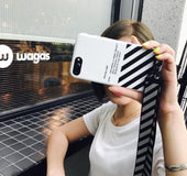 Black and white line lanyard  | IPhone