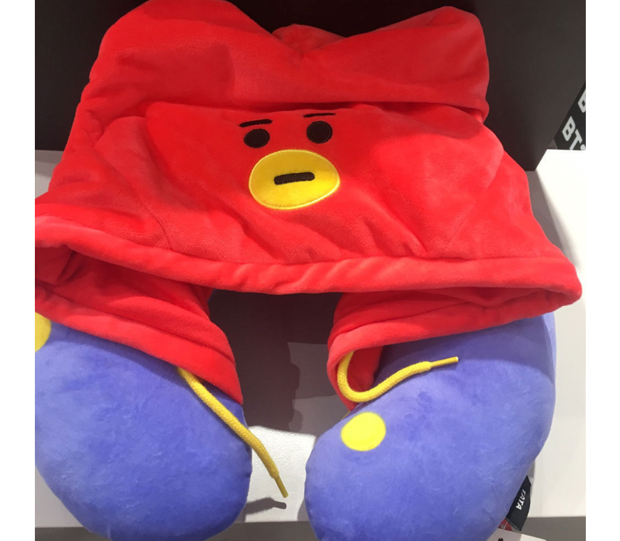 Cartoon hooded U-shaped pillow Travel neck pillow