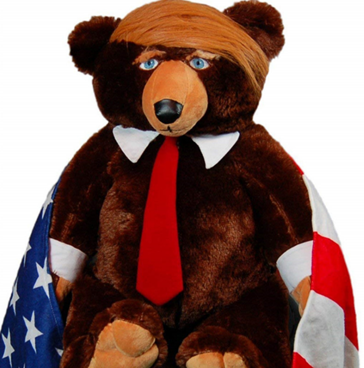 USA President Bear Trumpy Donald Stuffed Plush Toys For Kids 62cm Animal With National Flag Children Christmas Gift New Year
