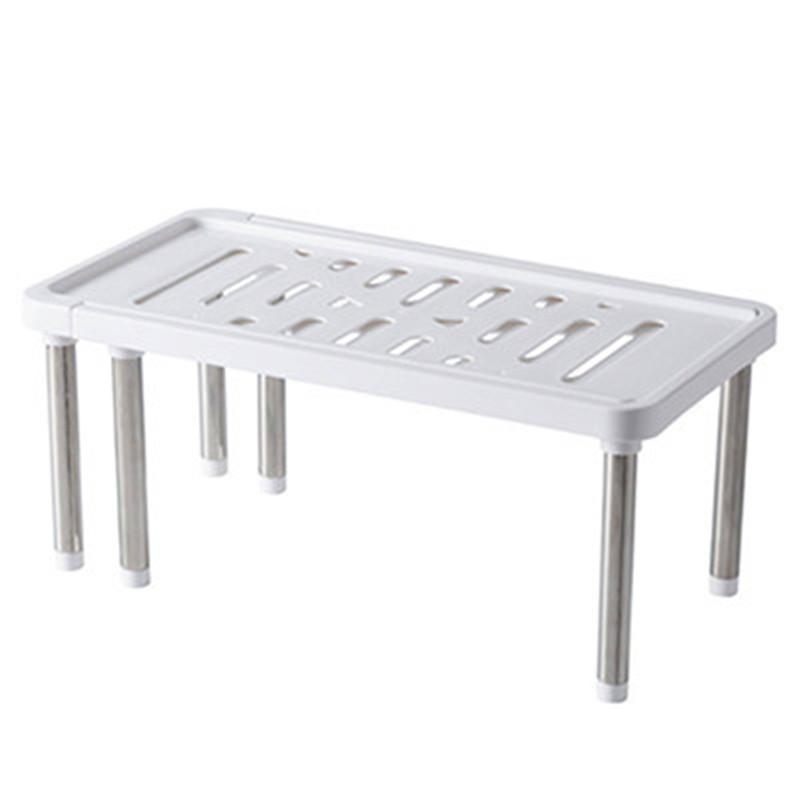 Telescopic cabinet layered shelf organizer