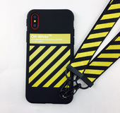 Black and white line lanyard  | IPhone